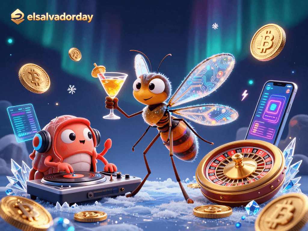 Engage with elsalvadorday's vibrant casino scene featuring a quirky resurrection of casino characters.
