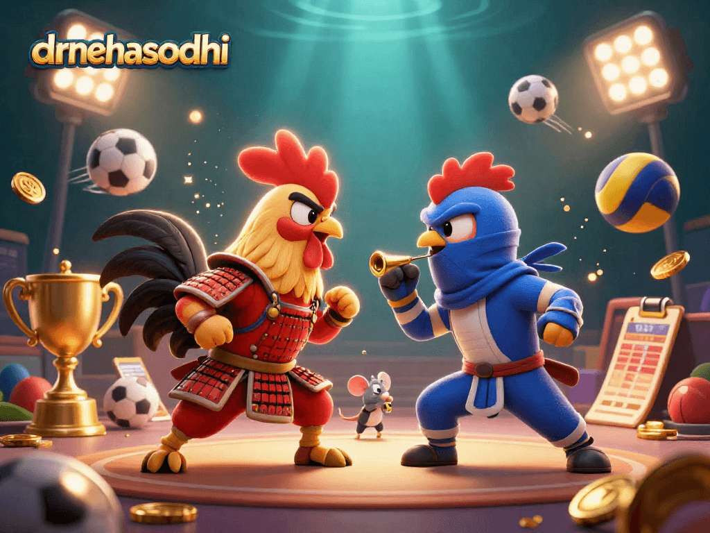 Engage with drnehasodhi's dynamic casino scene featuring roosters and vibrant betting elements.