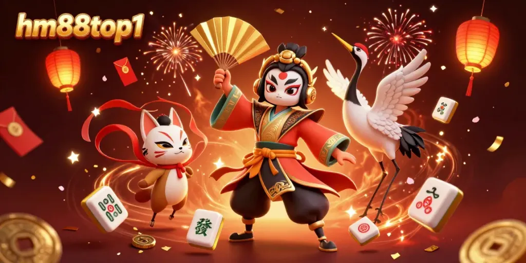 Engage in a vibrant gaming experience at hm88top1, showcasing characters with rich casino elements.