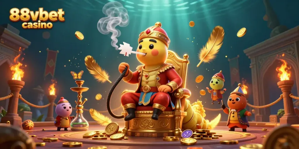 Experience the thrill of gaming at 88vbet casino with dynamic characters and vibrant casino elements.