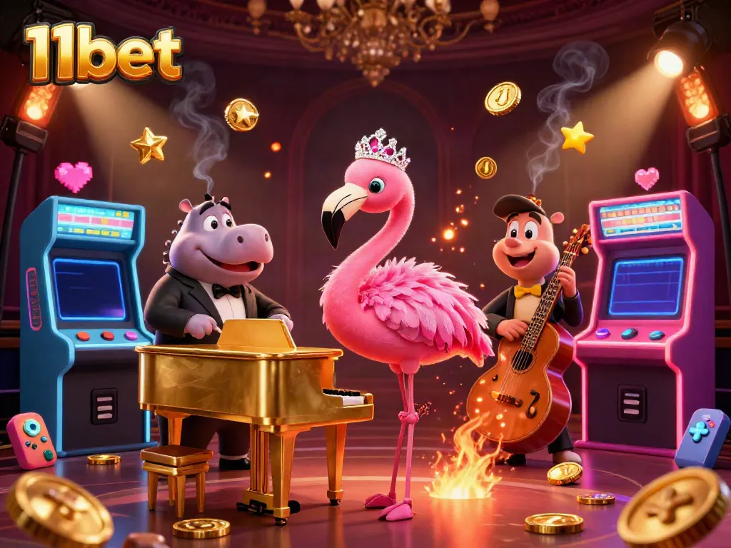 Experience the thrill of winning at 11bet with vibrant casino scenes and dynamic characters.