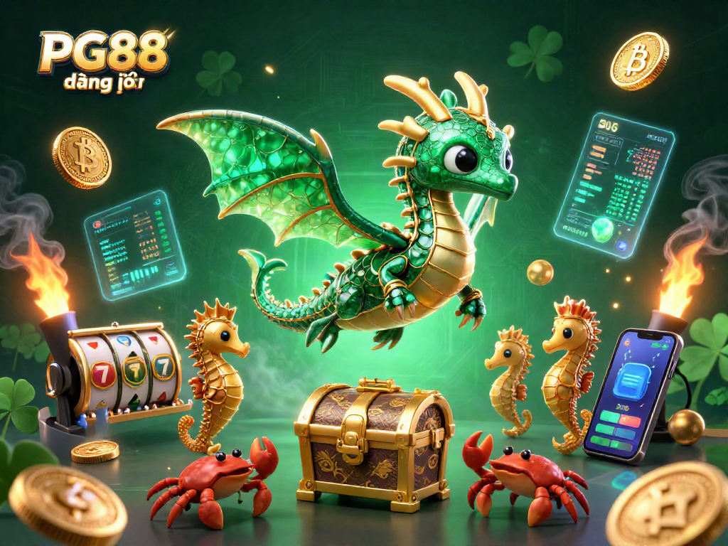 Engage in PG88 đăng nhập and witness the vibrant world of digital gambling with an emerald sea dragon.