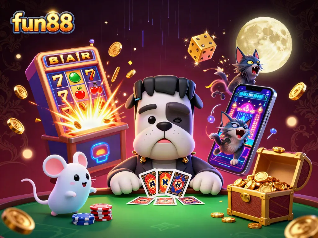 fun88 unlocks thrilling gameplay with whimsical characters and vibrant casino symbols