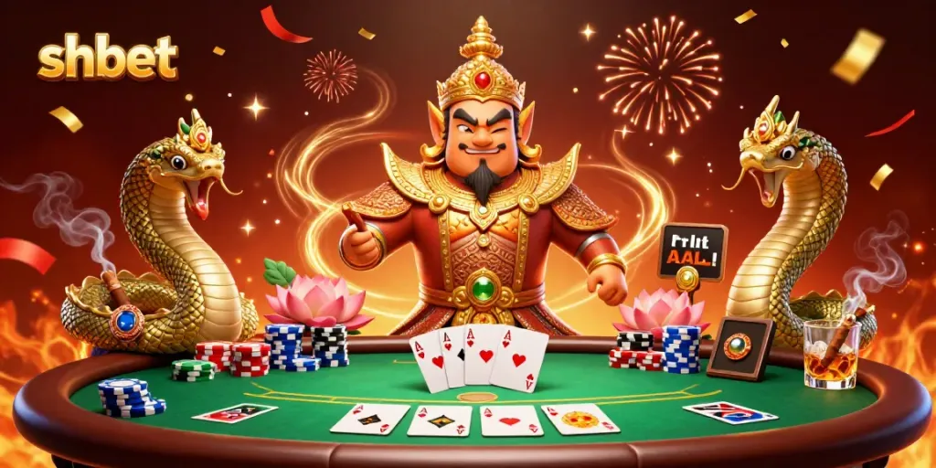 Experience thrilling poker action at shbet with vibrant characters and dynamic gaming elements.