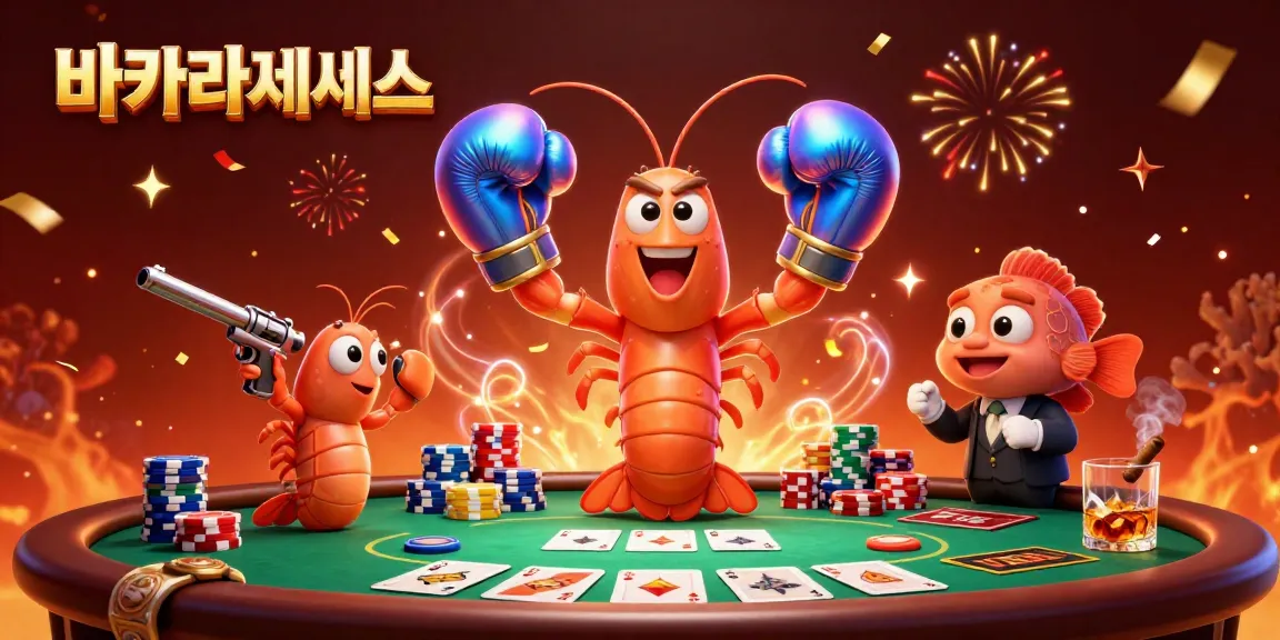 바카라사이트에서 바카라를 대결하는 만타새우의 화려한 일러스트