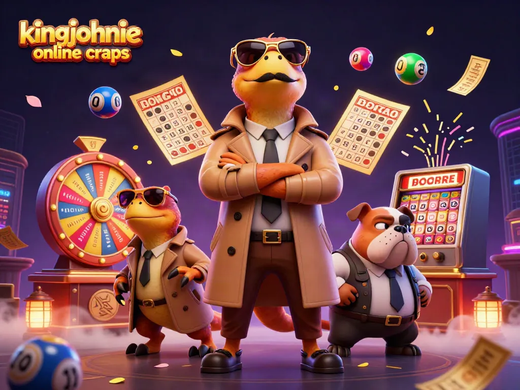 Experience thrilling gameplay with kingjohnnie online craps in a vibrant, dynamic casino illustration.