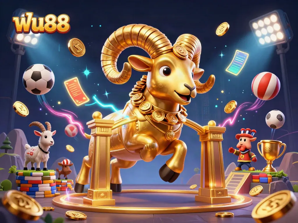 Experience the excitement of ฟัน88 through this dynamic 3D illustration of competitive sports betting.