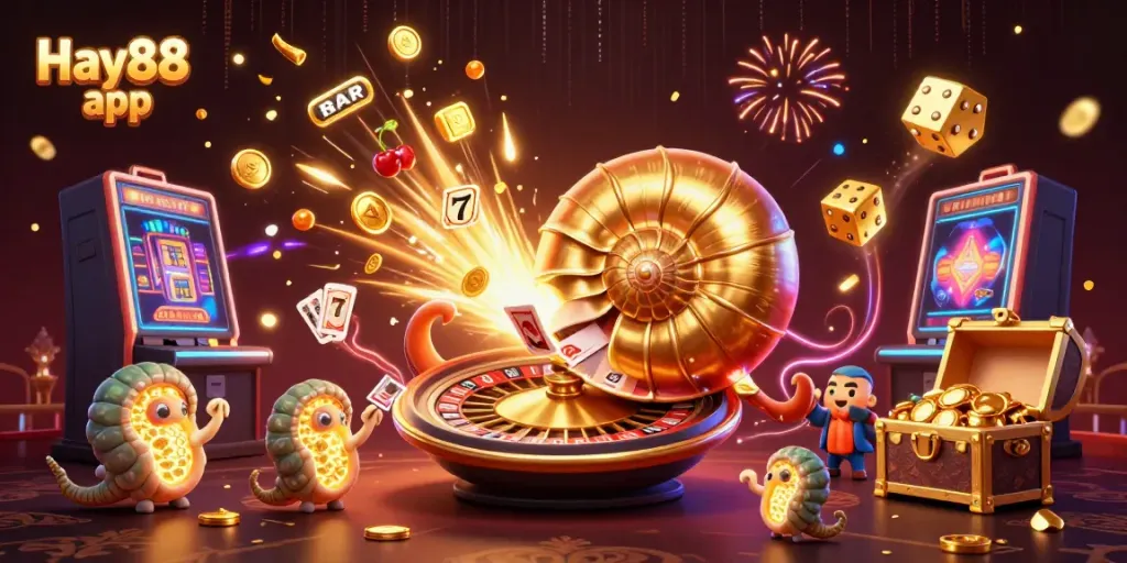 Experience exciting gameplay with the Hay88 app featuring vibrant casino elements and animated action.