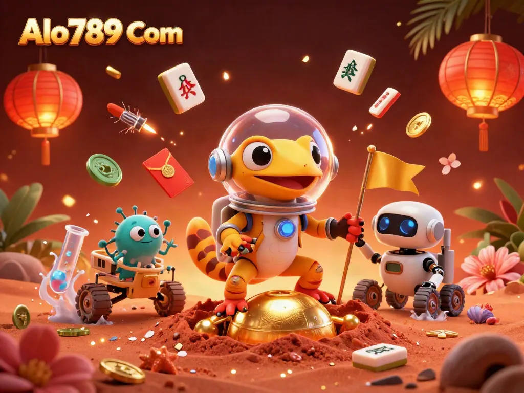 Engage with Alo789 Com at the Martian casino adventure with vivid characters and elements.
